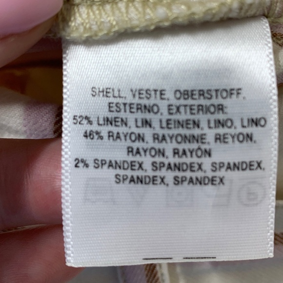 Anthropologie Edisto Paperbag-Waisted Linen Blend Striped Shorts Sz 2 - Picture 7 of 10